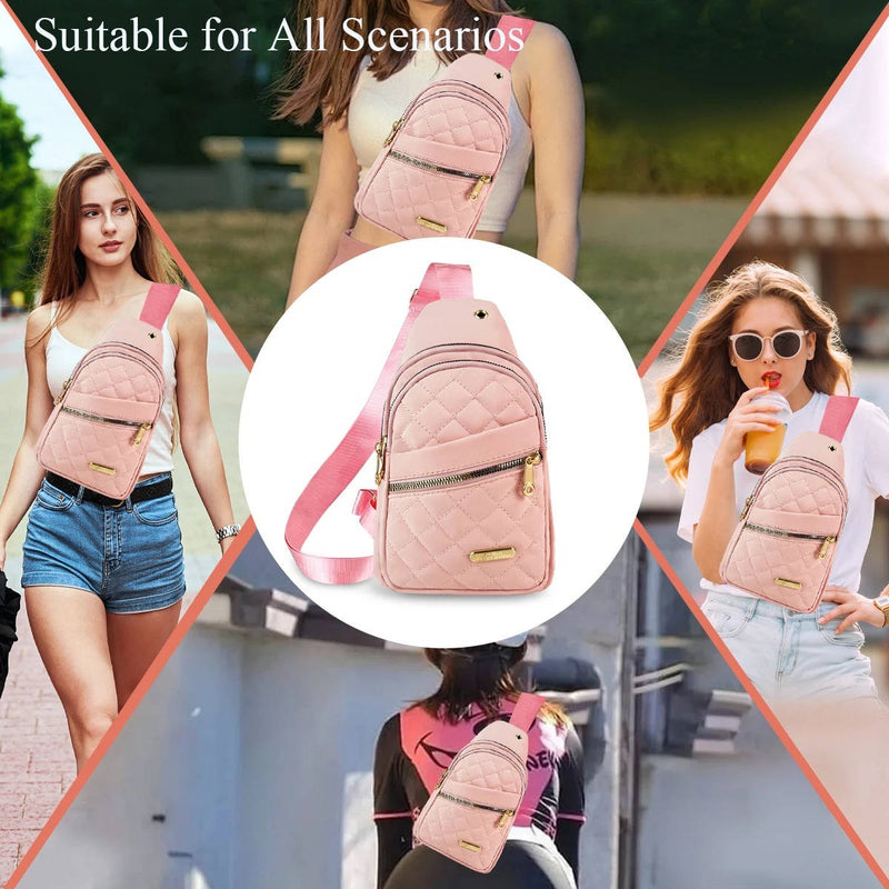 Nadia Women's Quilted Crossbody Bag - back view