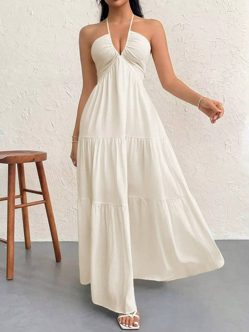 Wilda Women's Maxi Dress | Halter, Backless, Tiered