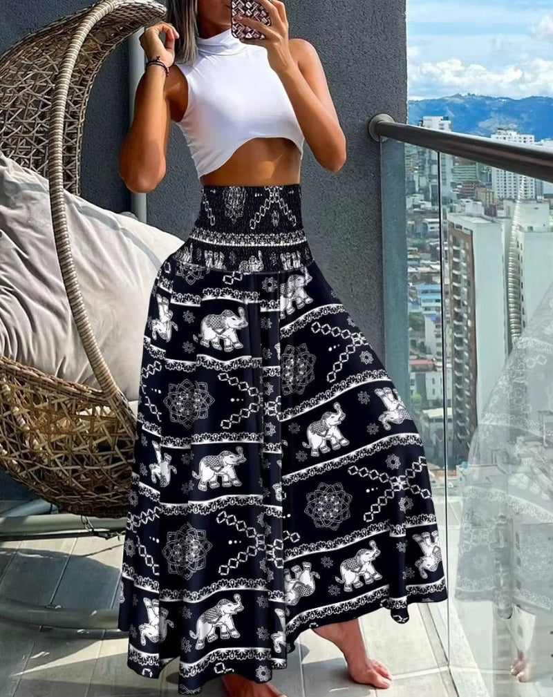 Uma Women's Wide Leg Trousers - full-length view