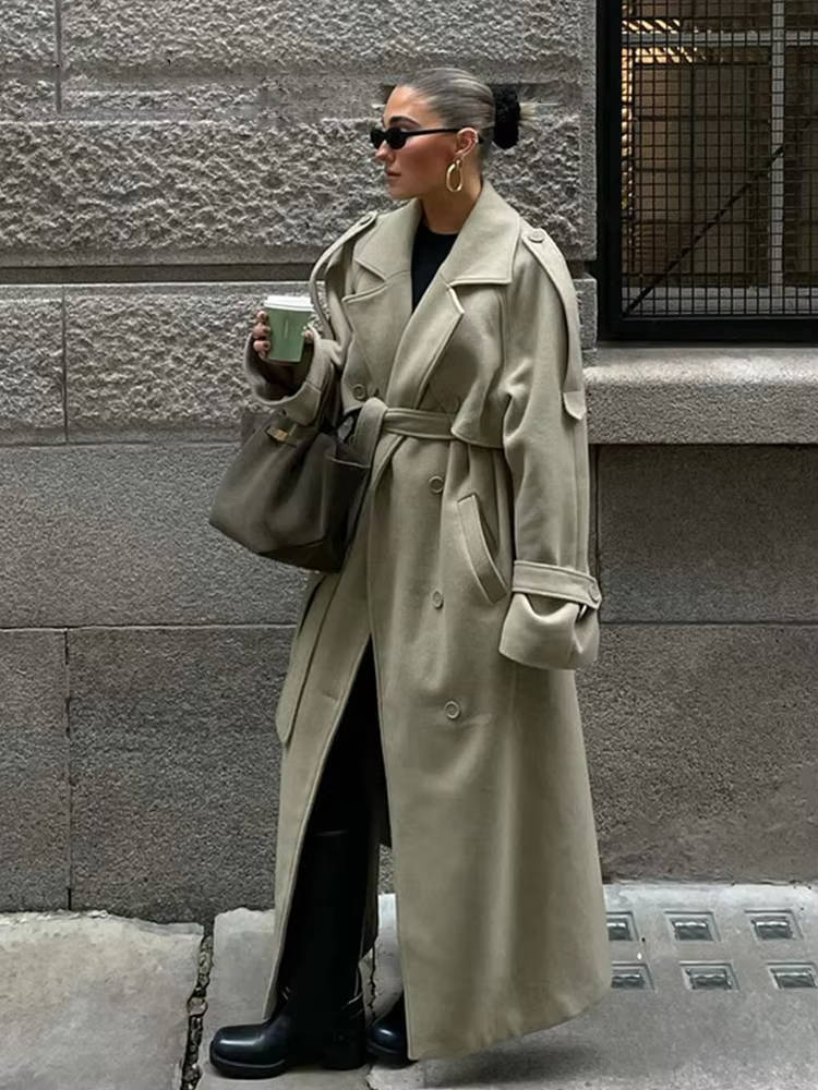 Ines Women's Oversized Trench Coat | Black, Brown