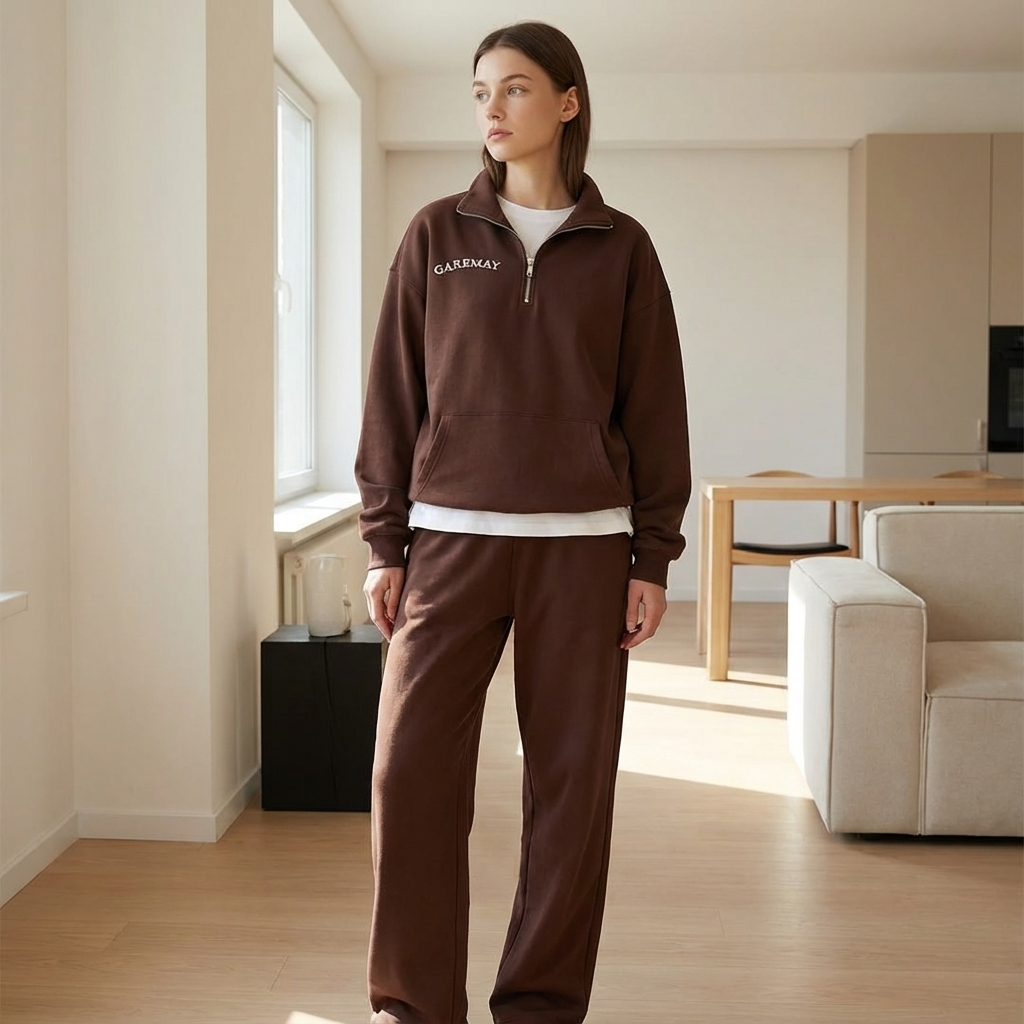 Ensemble survêtement Avery pour femme | Haut à demi-fermeture éclair, pantalon à taille élastique