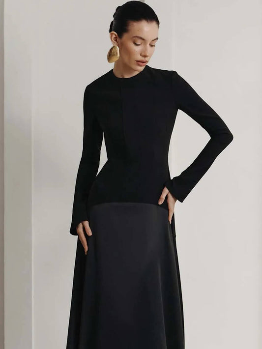 Uma Women's Satin Maxi Dress - front view