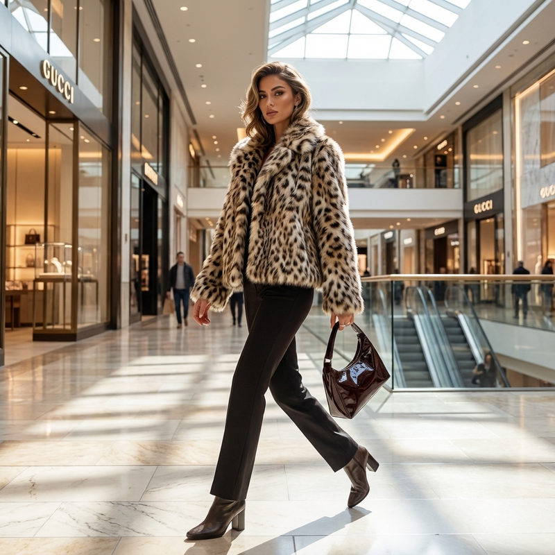 Chaqueta de Piel Sintética para Mujeres Aurelia | Cuello Alto, Silueta Oversized