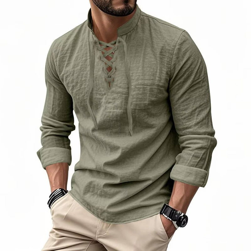 Xavier Men's Linen Shirt - styled view
