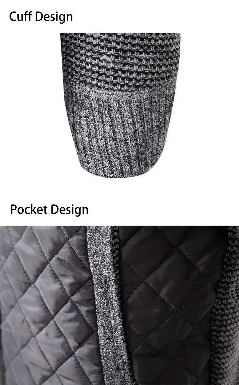 Fabian Men's Quilted Sweater - flat lay