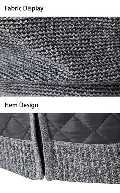 Fabian Men's Quilted Sweater - close-up detail