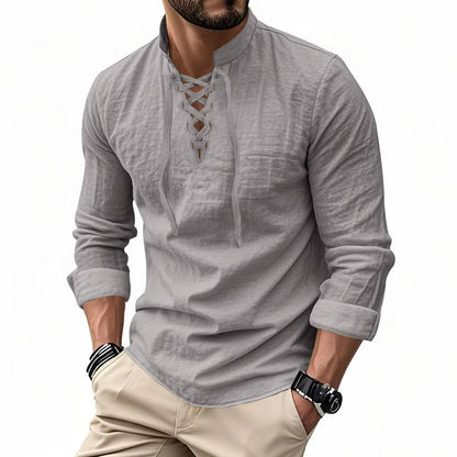 Xavier Men's Linen Shirt - full-length view