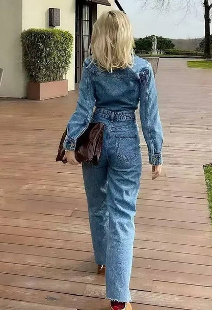 Ava Women's Jumpsuit - fabric and finish detail