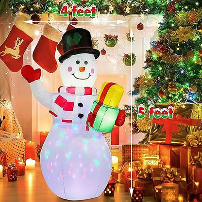 Meadow Solar Inflatable Snowman - full-length view