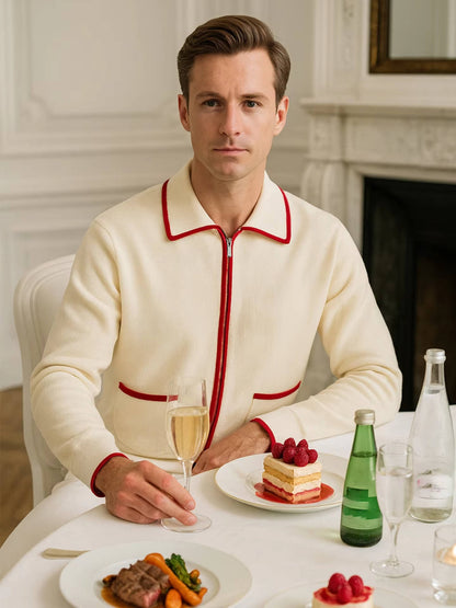 Orson Men's Cable Knit Cardigan - fabric and finish detail