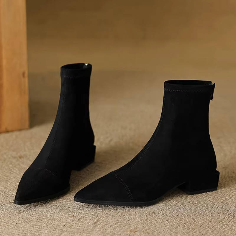 Nadia Women's Suede Ankle Boots - styled view