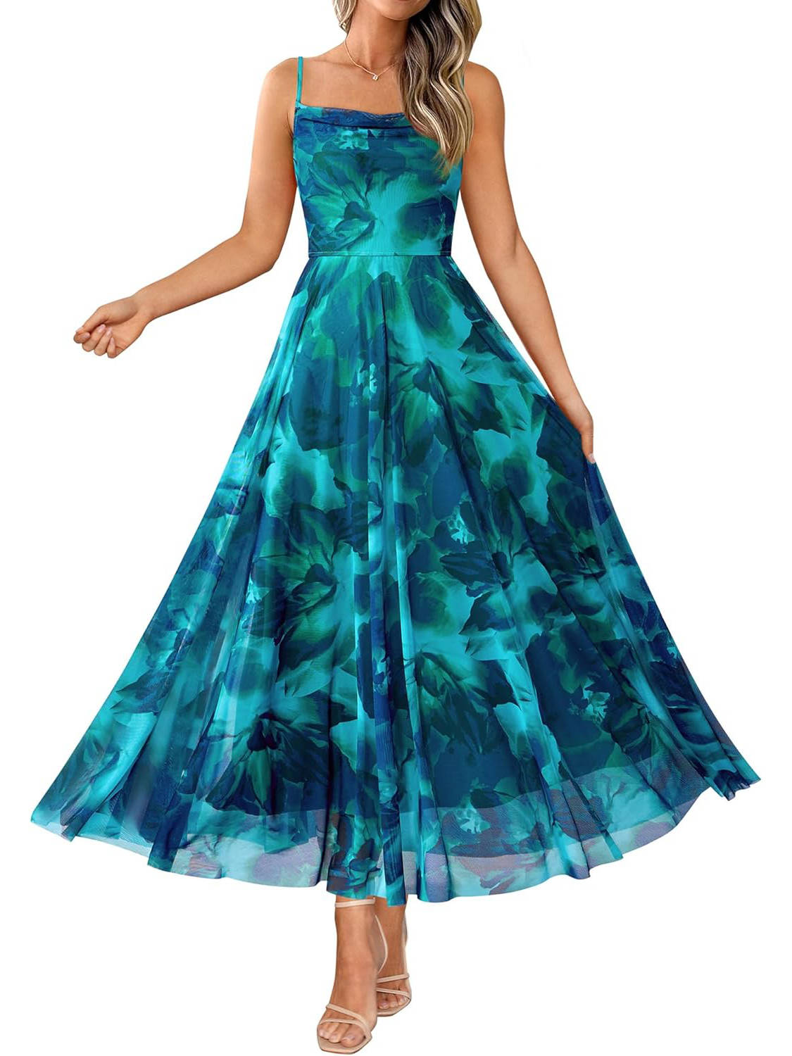 Maya Women's Floral Maxi Dress - back view
