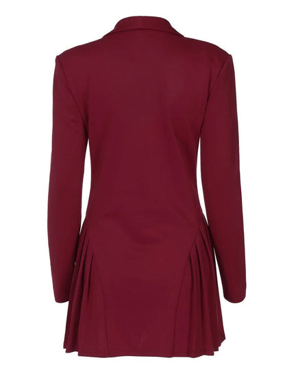 Lena Women's Pleated Mini Dress - fabric and finish detail
