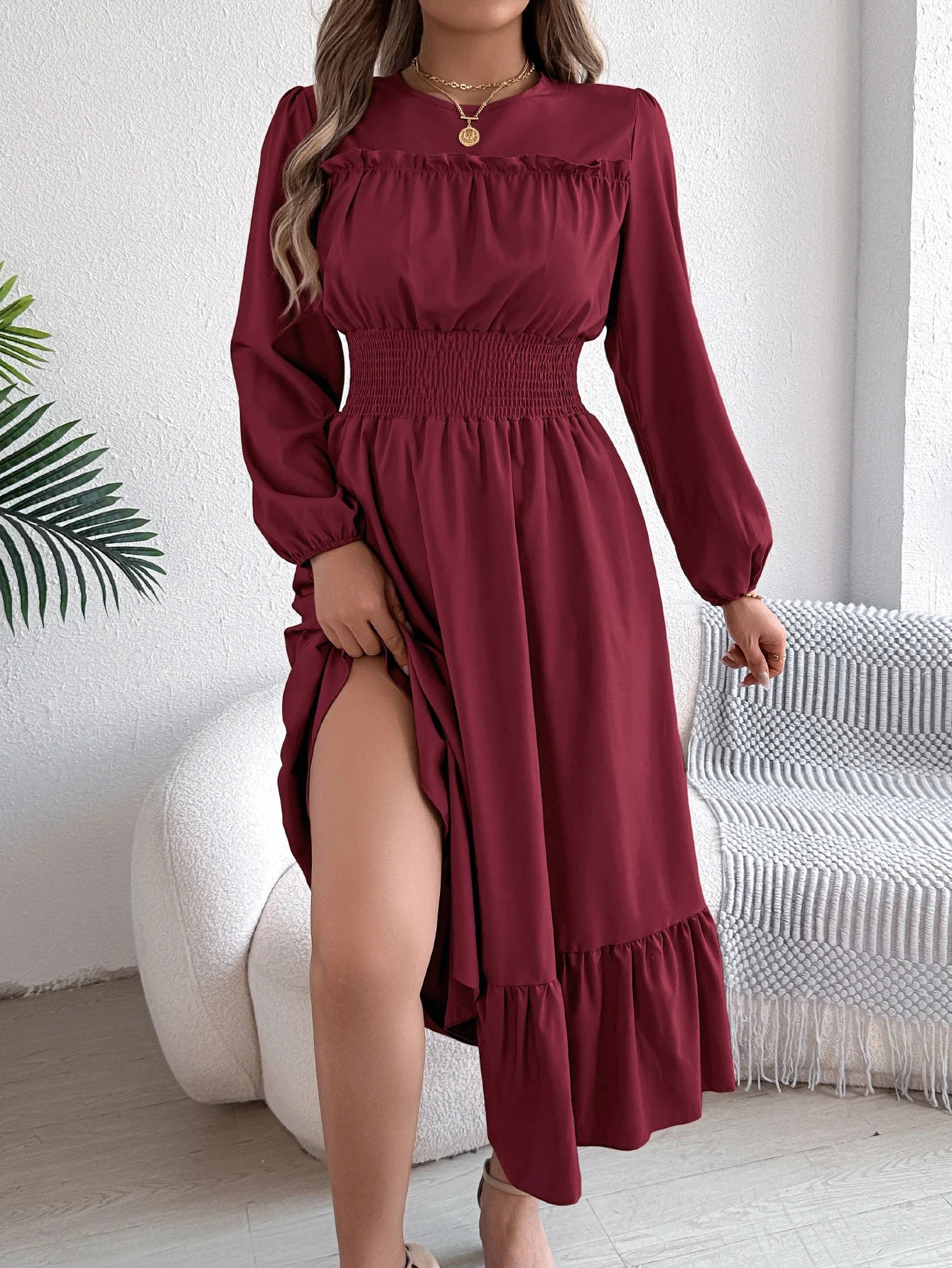 Faye Women's Midi Dress - fabric and finish detail