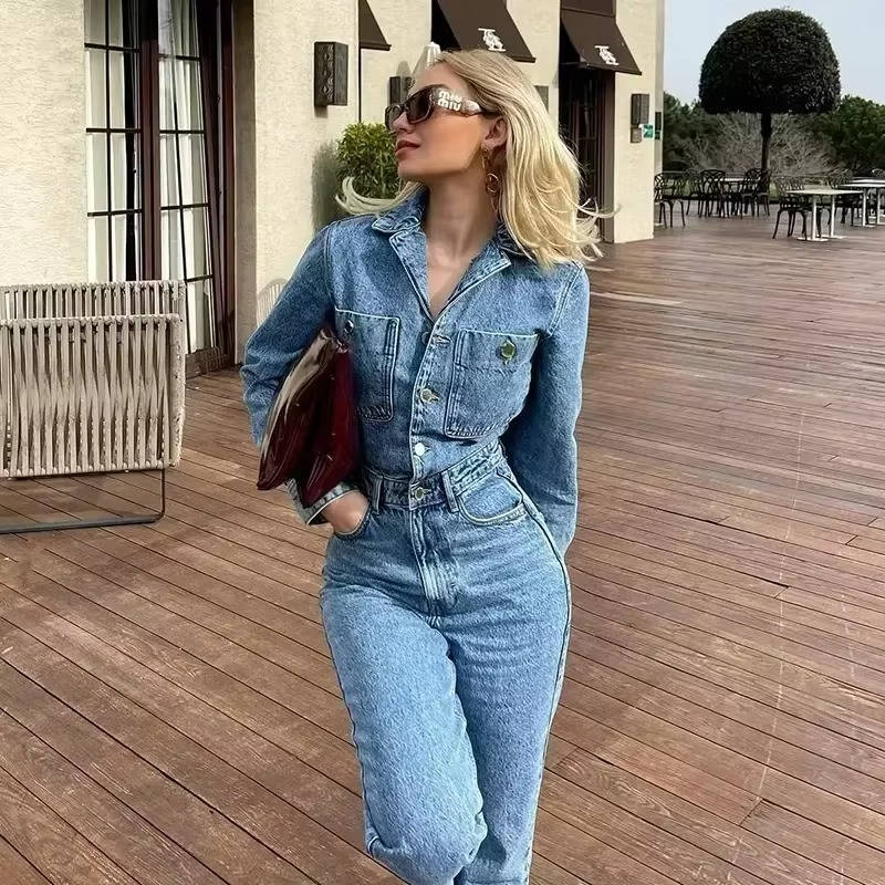 Ivy Women's Jumpsuit | Denim, Long Sleeve