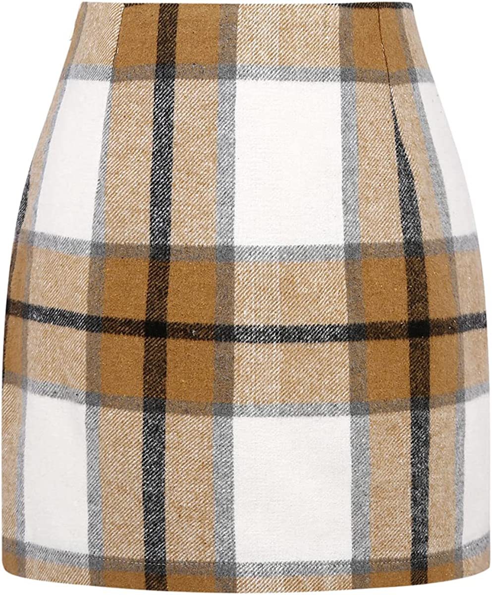 Lena Women's Plaid Skirt - styled view