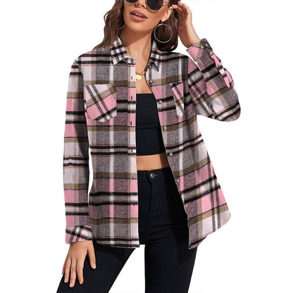 Verity Women's Plaid Blouse - back view
