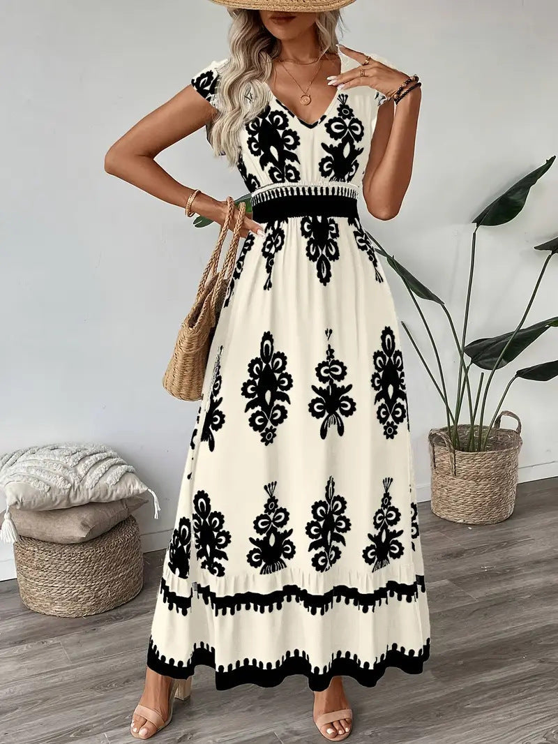 Iris Women's Printed Dress - full-length view