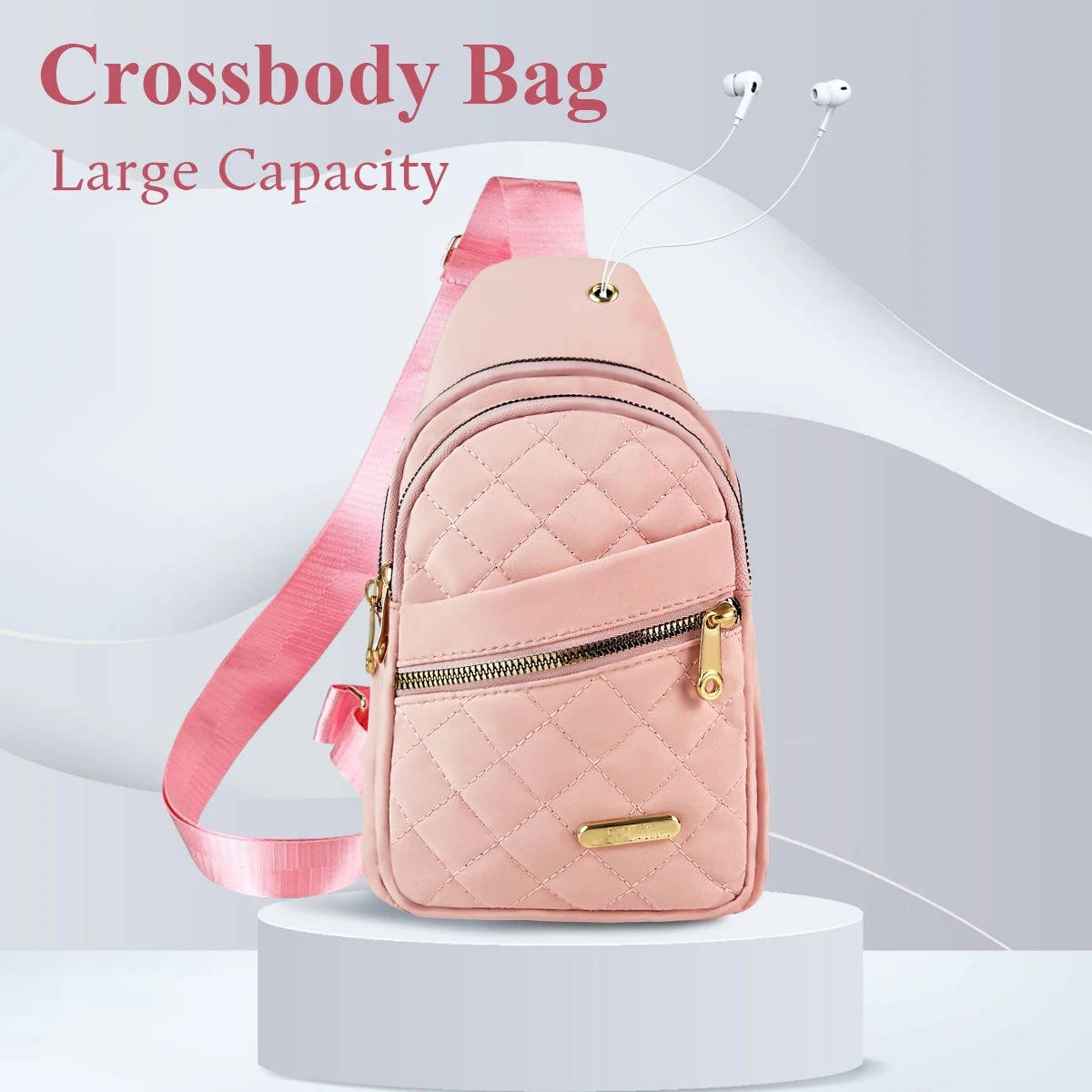 Nadia Women's Quilted Crossbody Bag - styled view
