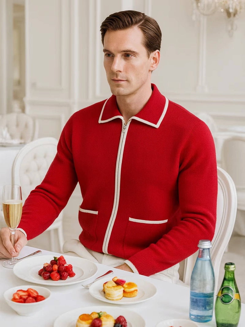 Orson Men's Cable Knit Cardigan - close-up detail