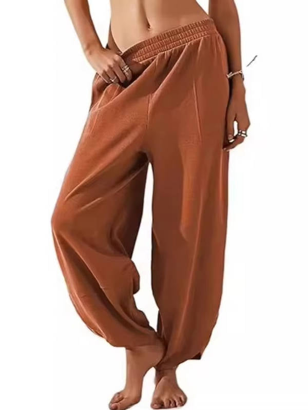 Nora Women's Wide Leg Joggers - fabric and finish detail