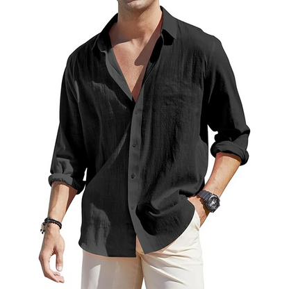 Sawyer Men's Linen Shirt - styled view