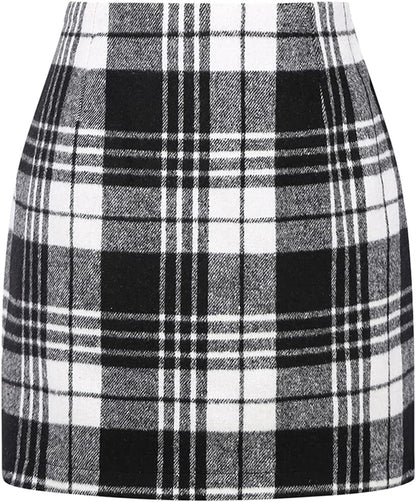 Lena Women's Plaid Skirt - full-length view