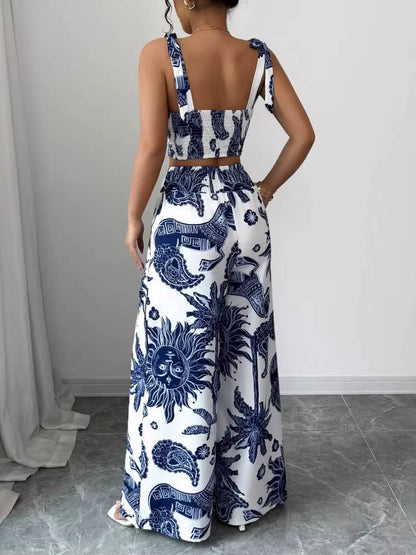 Yvette Women's Floral Trousers - back view