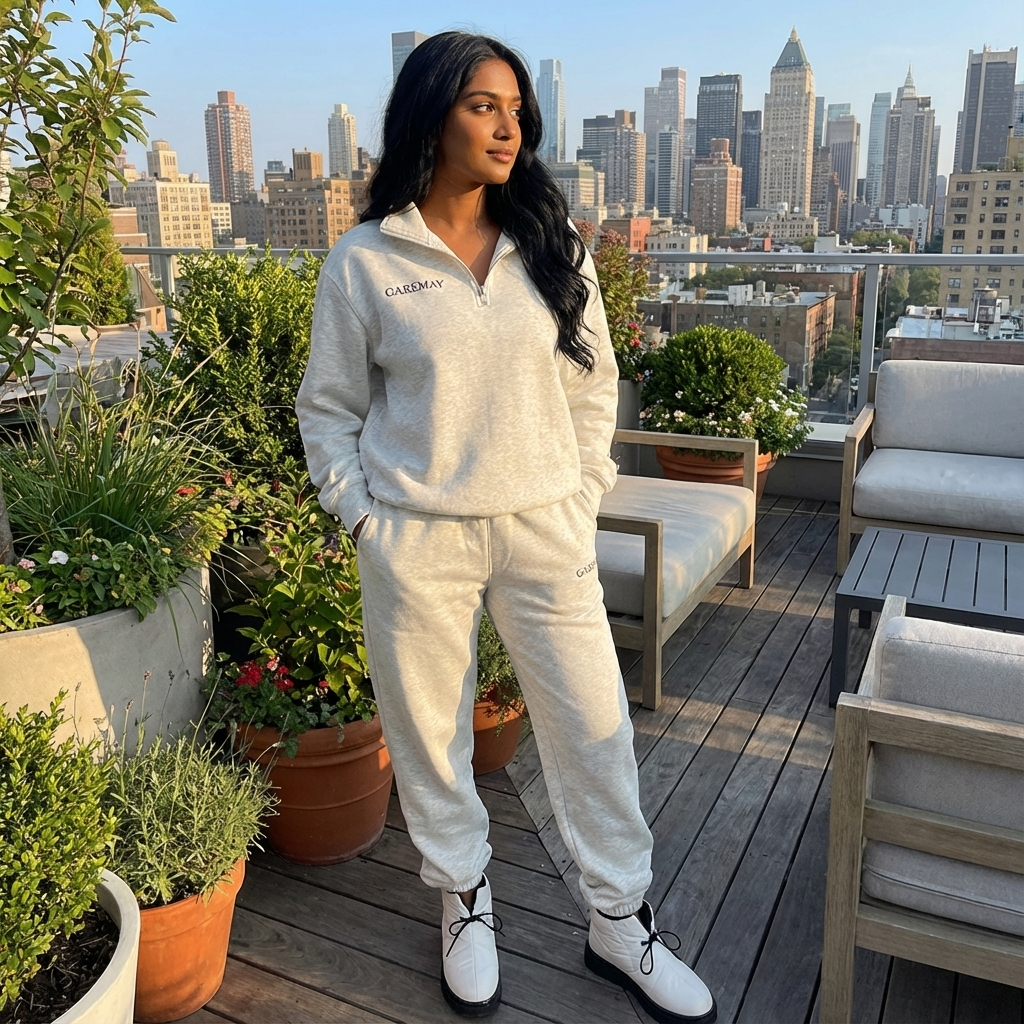 Ensemble survêtement Avery pour femme | Haut à demi-fermeture éclair, pantalon à taille élastique