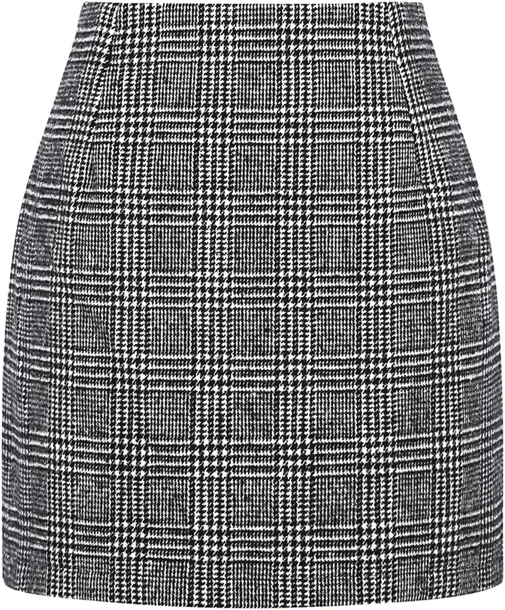 Lena Women's Plaid Skirt - back view