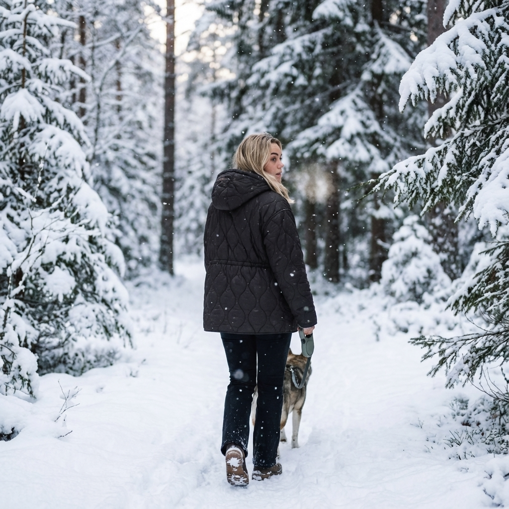 Veste matelassée à capuche pour femmes Aurelia | Taille à cordon, fermeture éclair devant