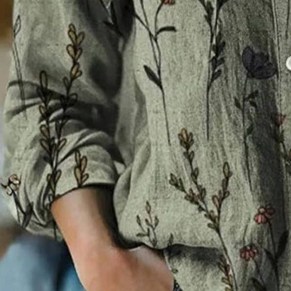 June Women's Floral Blouse - fabric and finish detail