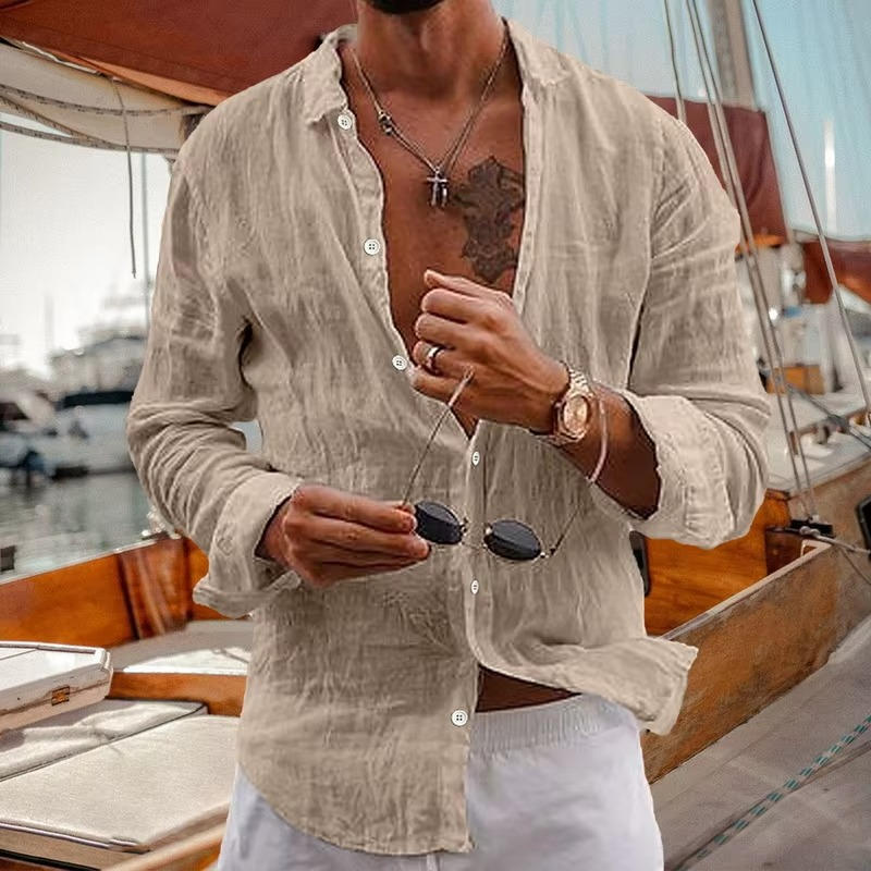 Xavier Men's Linen Shirt | Long Sleeve