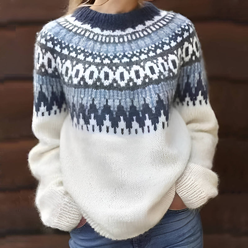 Rhea Women's Sweater | White, Navy