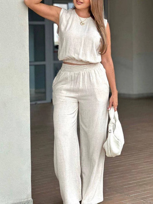 Uma Women's Wide Leg Two-piece Set - styled view