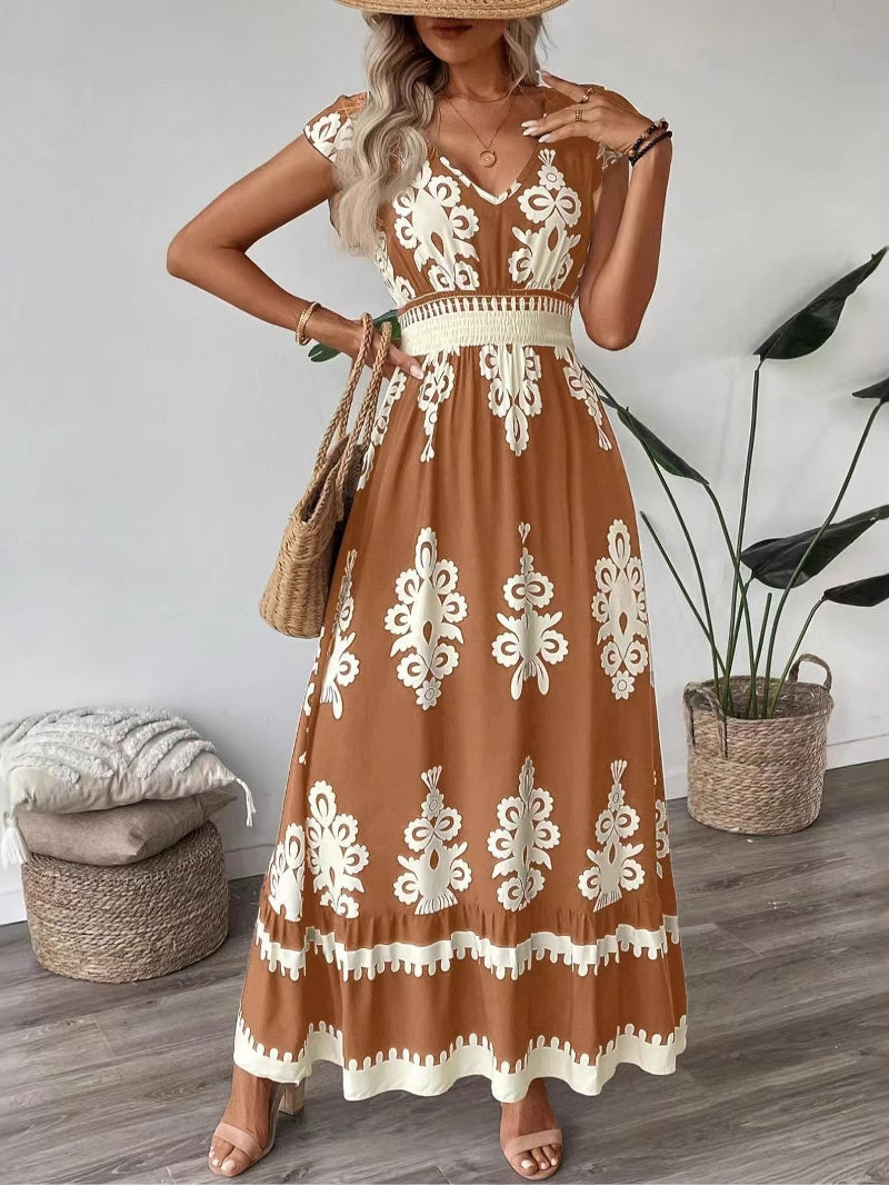 Iris Women's Printed Dress - fabric and finish detail