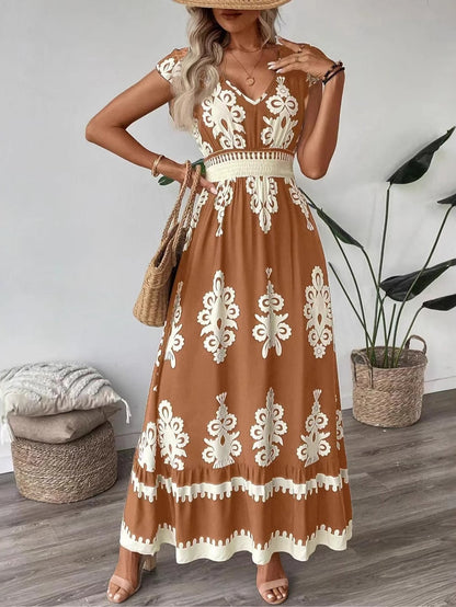 Iris Women's Printed Dress - fabric and finish detail