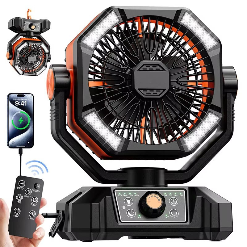 Dune Portable Fan | Green, Orange