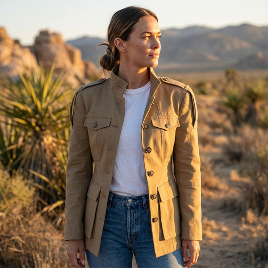 Trench ajusté pour femmes Aurelia | Col montant, poches utilitaires