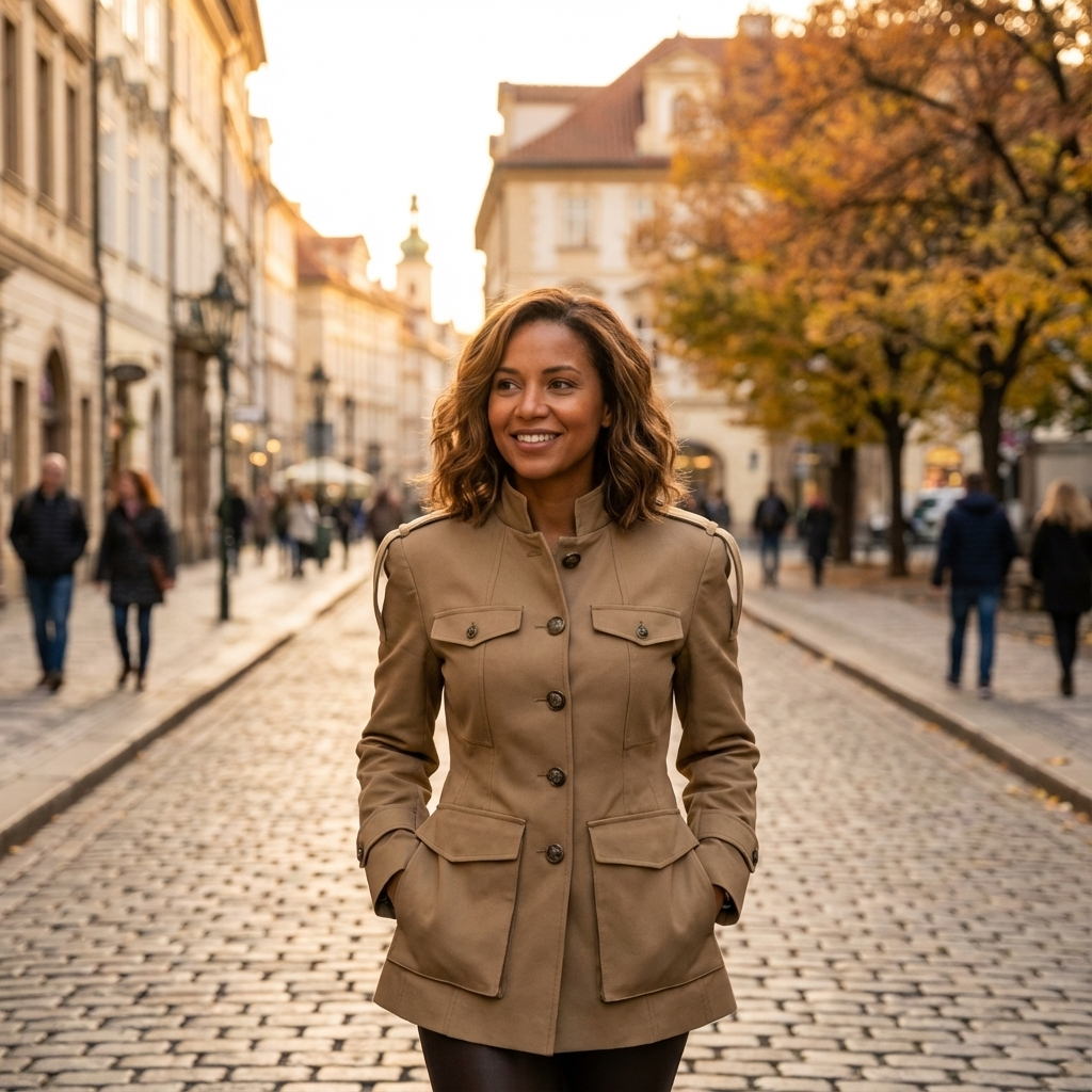 Trench ajusté pour femmes Aurelia | Col montant, poches utilitaires