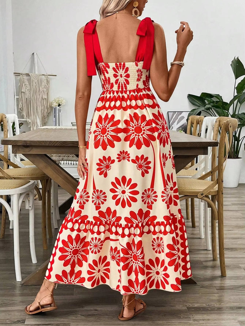 Ivy Women's Floral Maxi Dress - fabric and finish detail