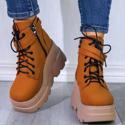 Clara Women's Platform Combat Boots - flat lay