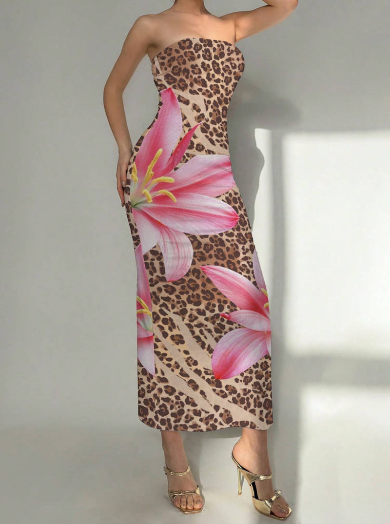Giselle Women's Floral Maxi Dress - flat lay