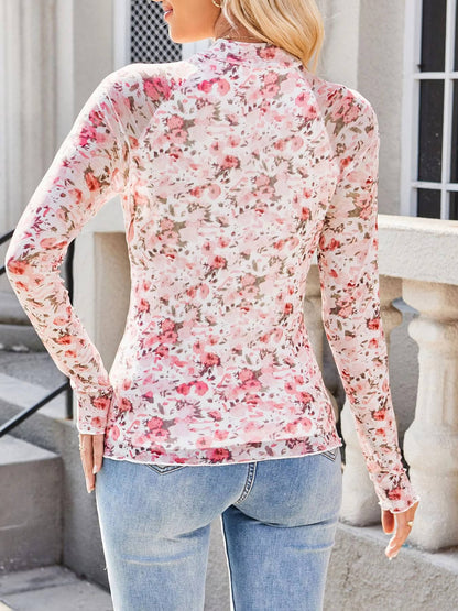 Maren Women's Floral Top - close-up detail