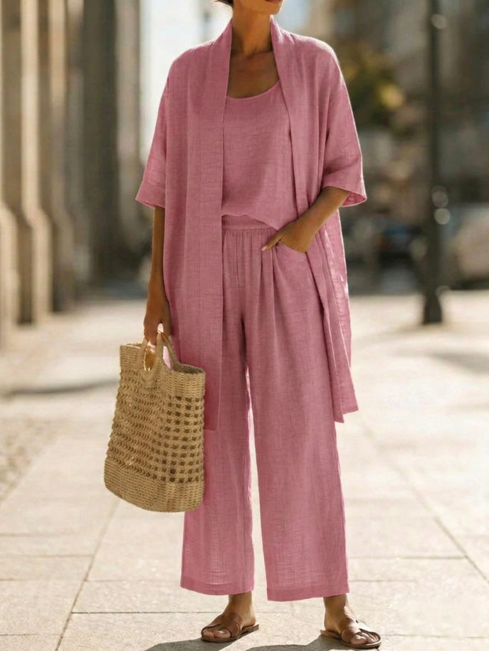 Ulla Women's Wide Leg Cardigan | Linen, Kimono