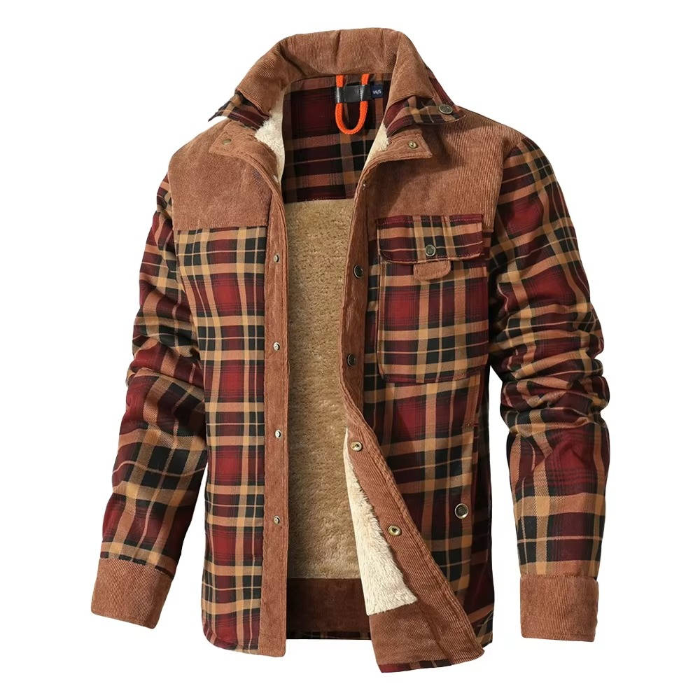 Ulric Men's Plaid Jacket - fabric and finish detail
