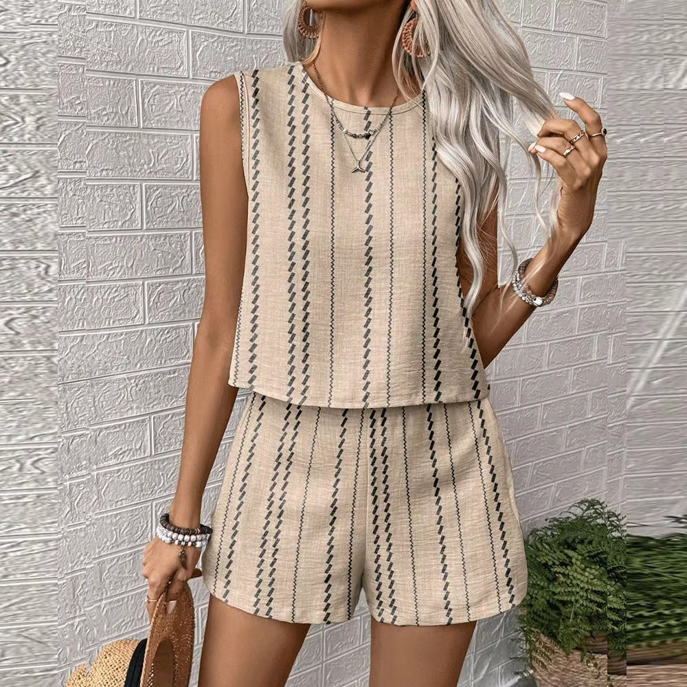 Sophie Women's Striped Tank Top - styled view