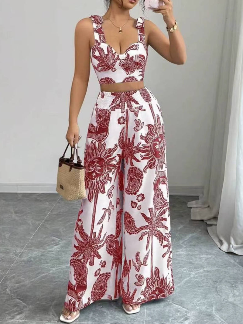 Yvette Women's Floral Trousers - flat lay