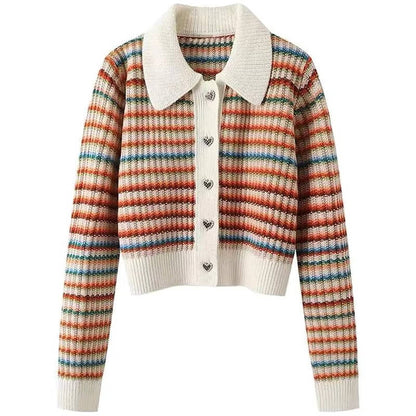 Tilda Women's Striped Cardigan - close-up detail