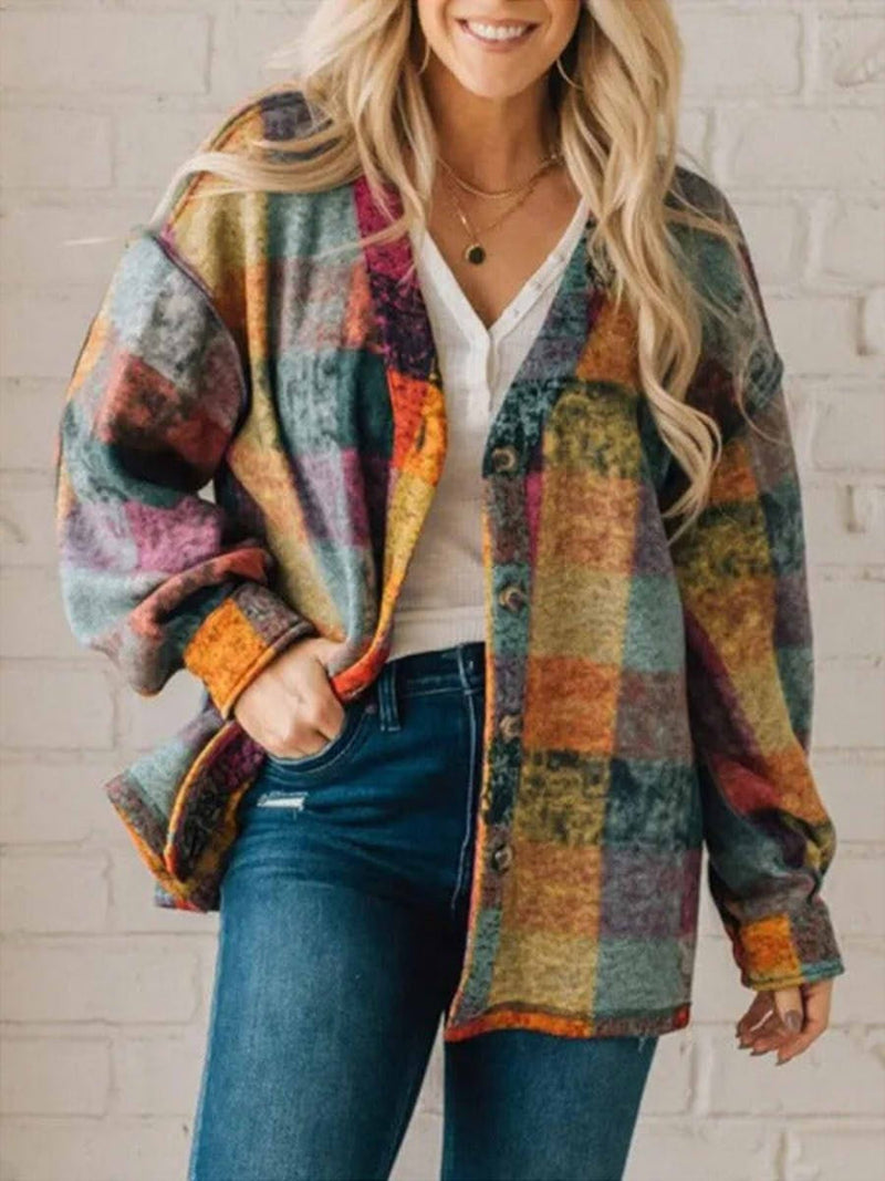 Greta Women's Oversized Jacket | Plaid